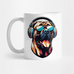 Bullmastiff as Smiling DJ in Japanese Art Style Mug